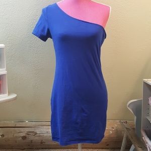 Royal Blue Bodycon One Shoulder Dress